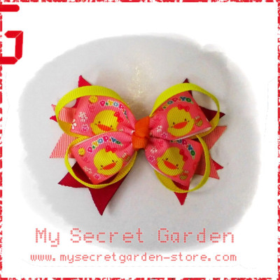 Piyo Piyo Grosgrain Ribbon Girls Hair Bows  ( Hair Clip or Hair Band )